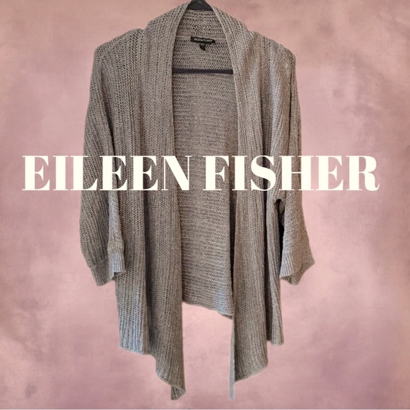 Eileen Fisher Sweaters - Eileen Fisher Linen/Silk Blend Gray Cardigan